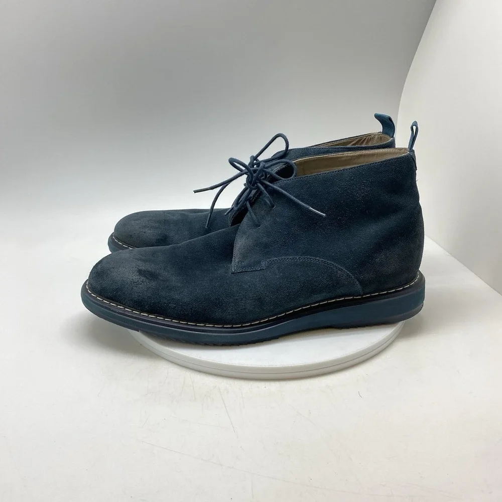 Clarks Kenley Boots Mens 10.5 Navy‎ Blue Suede Chukka Ankle Comfort Casual